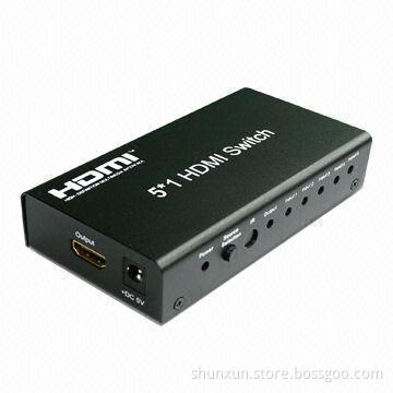 5 x 1 Mini HDMI Switch with Remote Controller and 5V DC Power, Simple to Operate